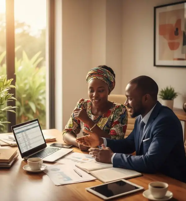 Microfinance consultation between a client and adviser